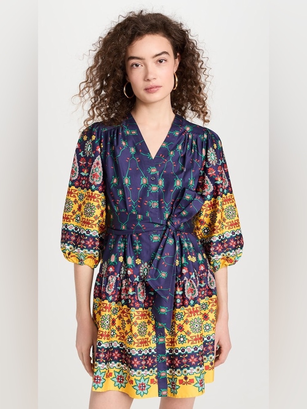 NWT Shoshanna floral paisley Stevie mini dress in lemon navy size 12